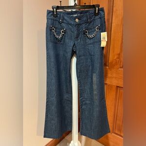 NEW MICHAEL KORS Y2K MID RISE JEANS DEEP BLUE WASH SIZE 2 INSEAM 29” WAIST 29”